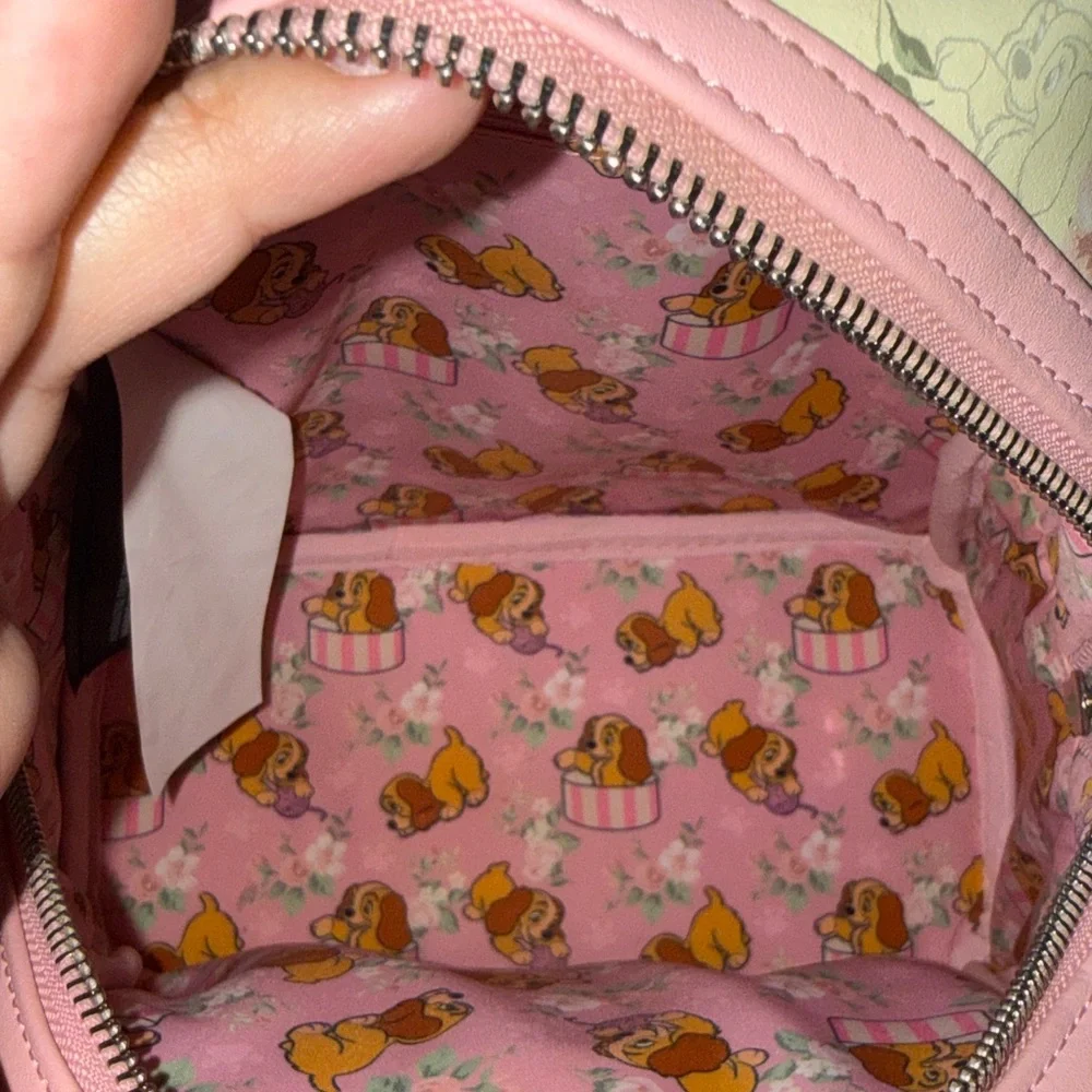 Loungefly Pink Floral Lady and the Tramp Mini Backpack - Picture 7 of 7